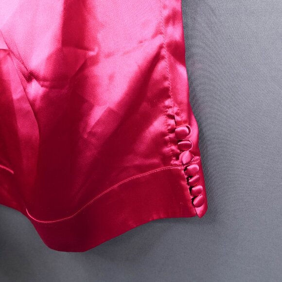 Womens Top 38 US 6 Pink Satin Retro Glam Draped Bow Loud Luxury Statement Y2K - Picture 3 of 11
